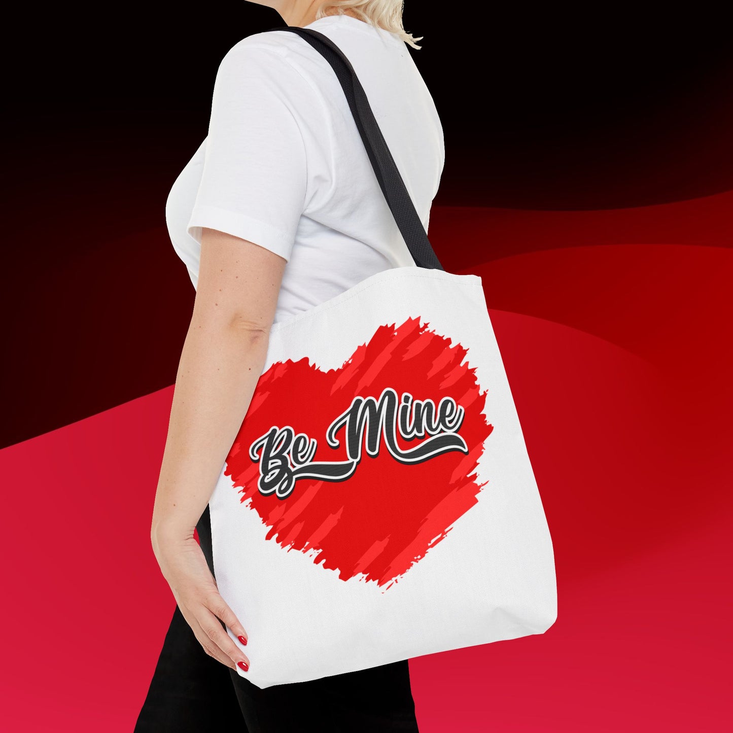 Be Mine Custom Tote Bag, Personalized Inspirational Tote, Gift for Her, Shopping Bag, Valentine's Day Tote, Grocery Bag