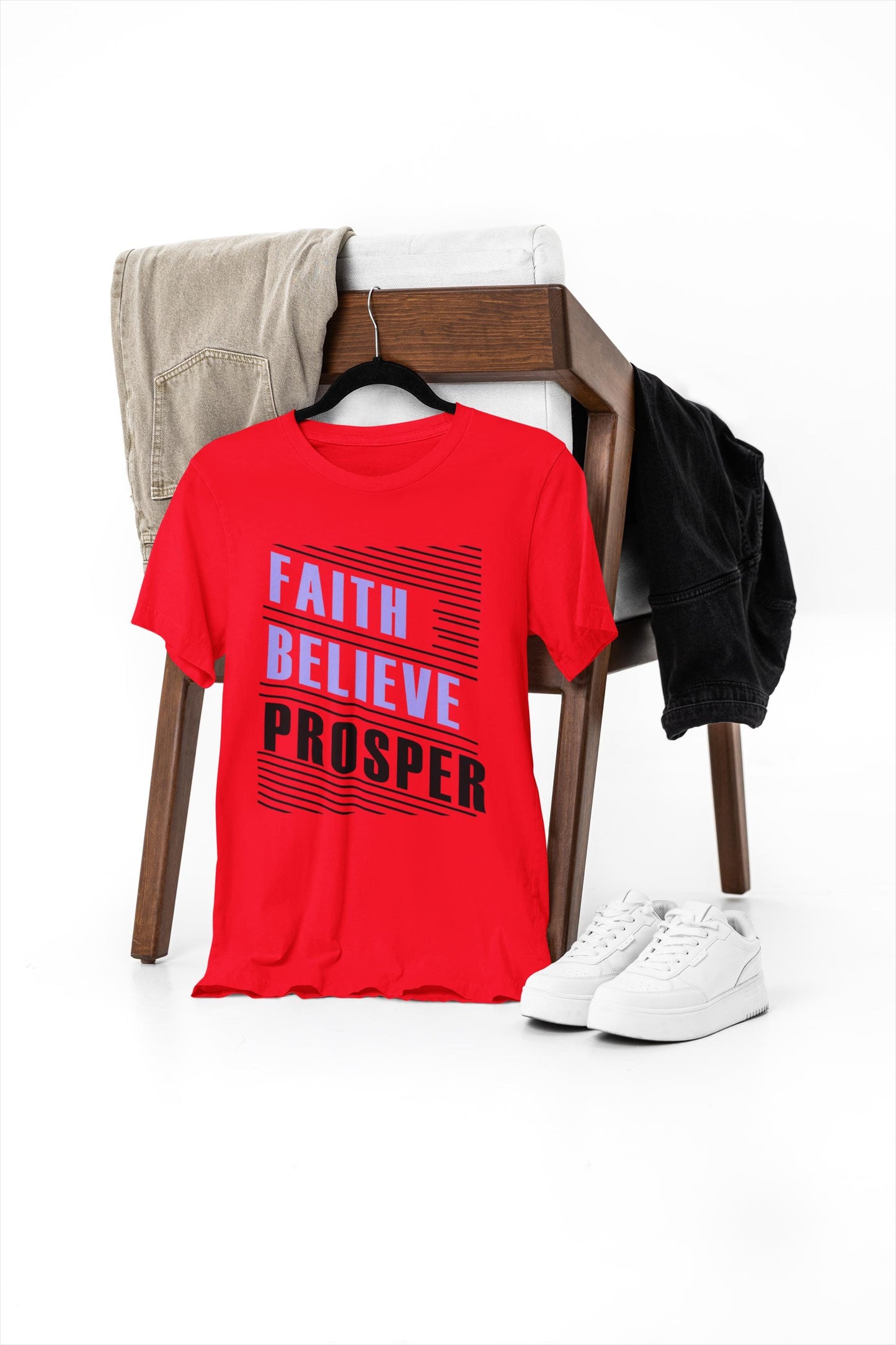 Faith Over Fear Inspirational Christian Graphic Tee, Motivational Words, Empower Your Spirit Motivational Faith Graphic T-Shirt