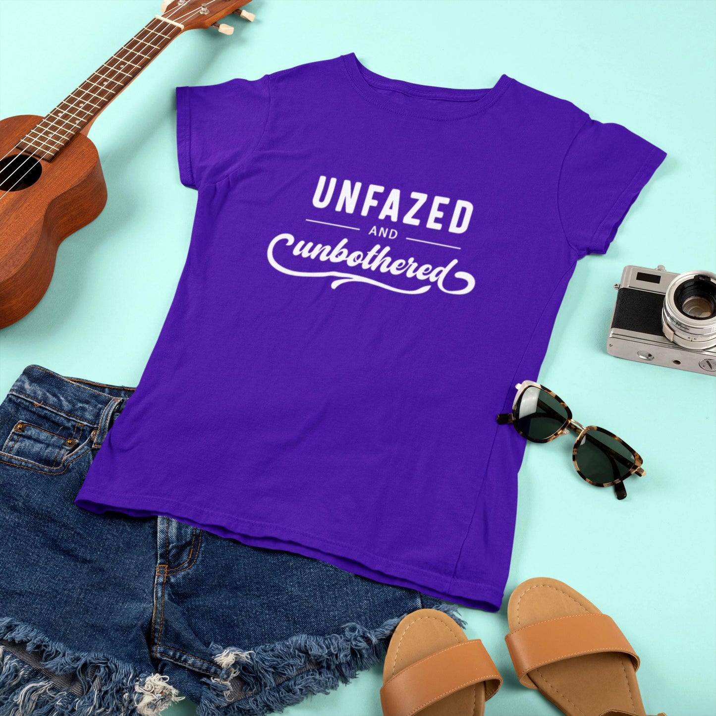 Gift for Wife, Women's Unfazed Graphic Tee - Chic Gift for Her/Mom - Women's Clothing