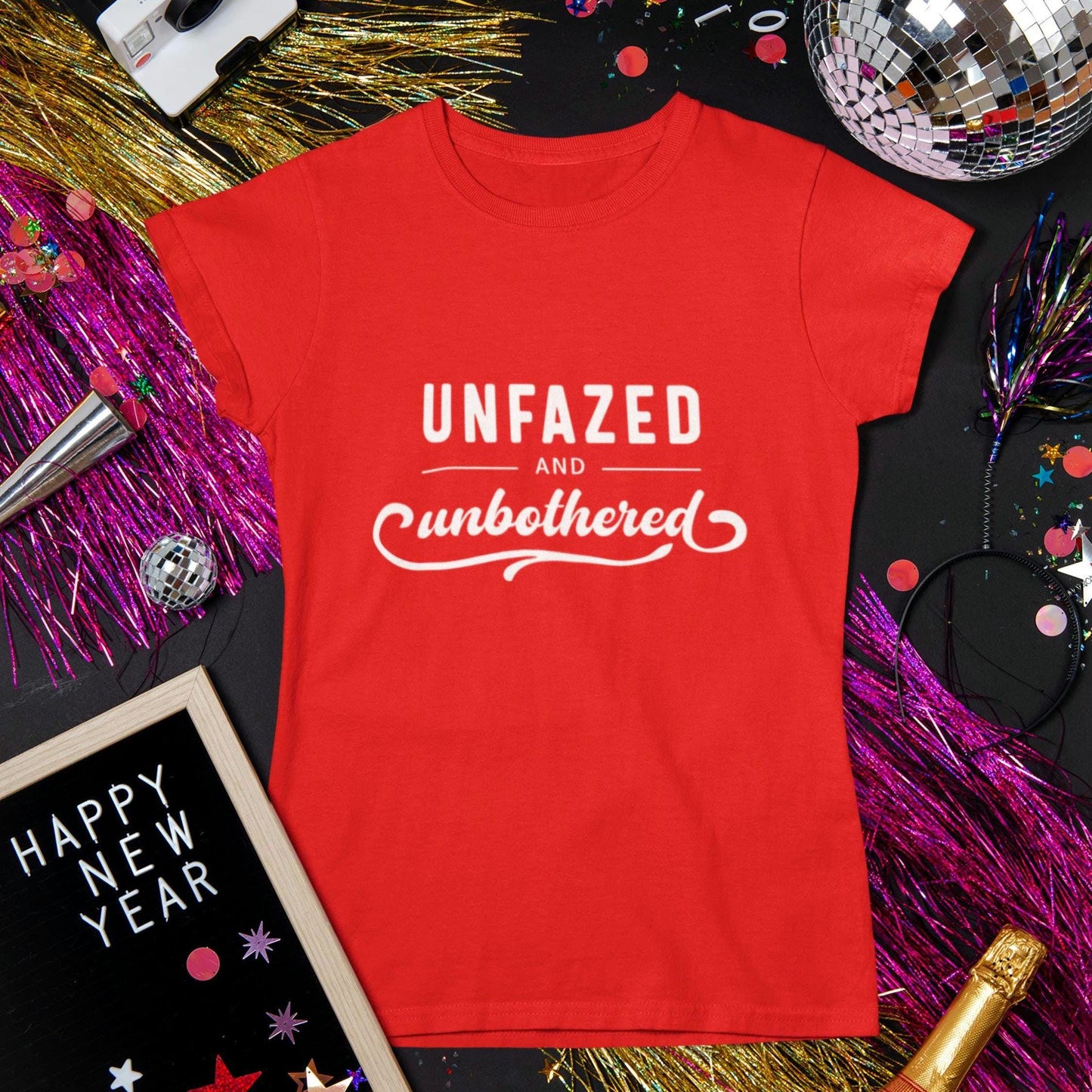 Gift for Wife, Women's Unfazed Graphic Tee - Chic Gift for Her/Mom - Women's Clothing